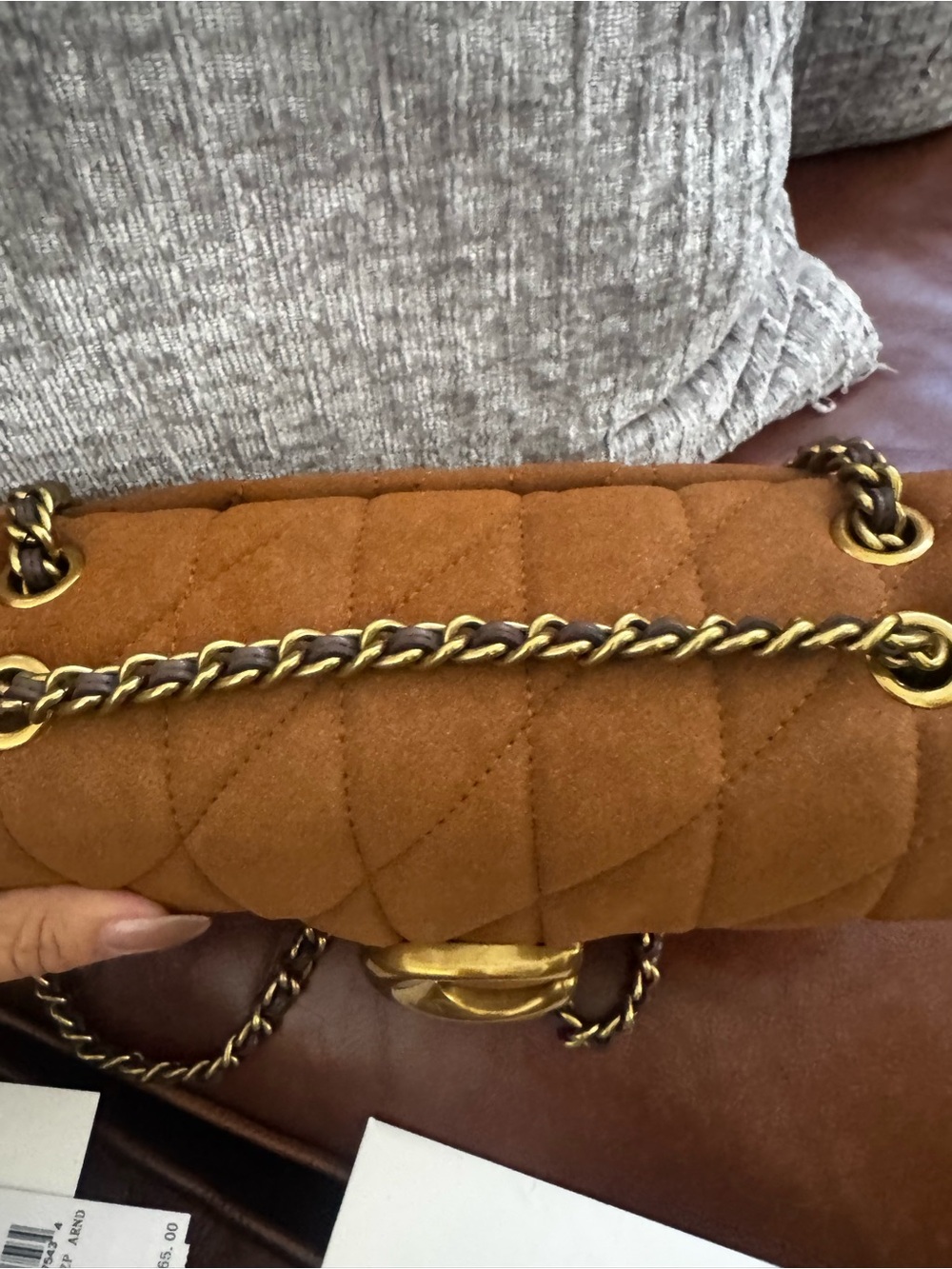 Coach Quilted Tabby Suede Shoulder Bag in Rust - Picture 6 of 11